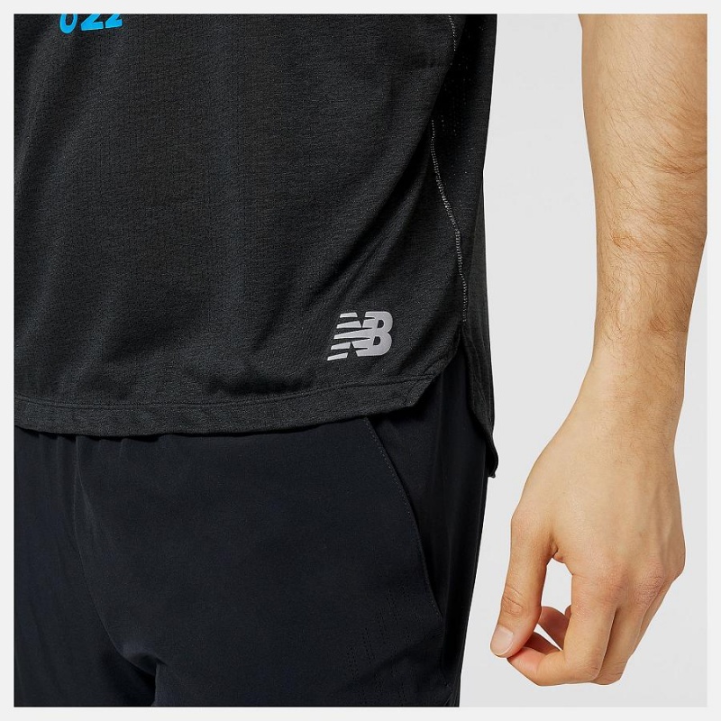 Tops New Balance NYC Marathon Impact Run Singlet Hombre Negras | EC 1543SO