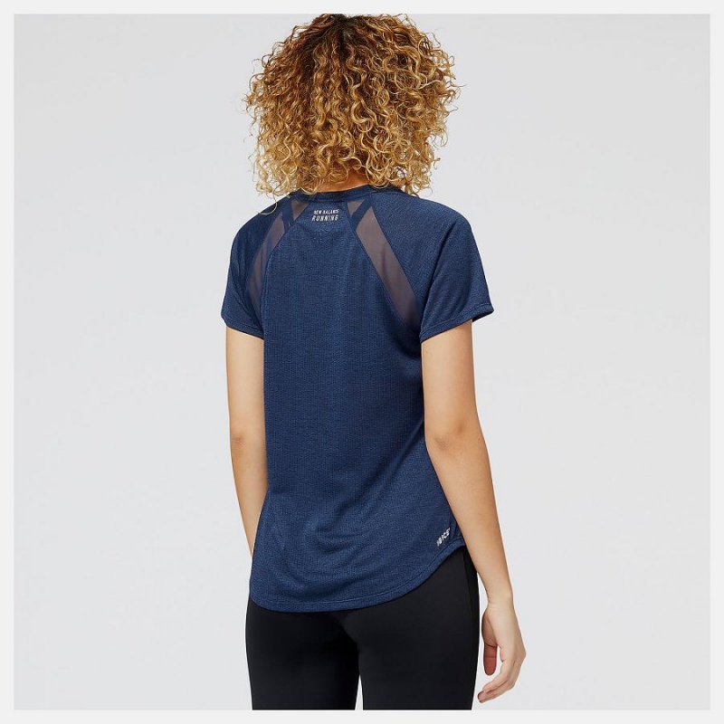 Tops New Balance NYC Marathon Impact Run Sleeve Mujer Azules | EC 2214UT