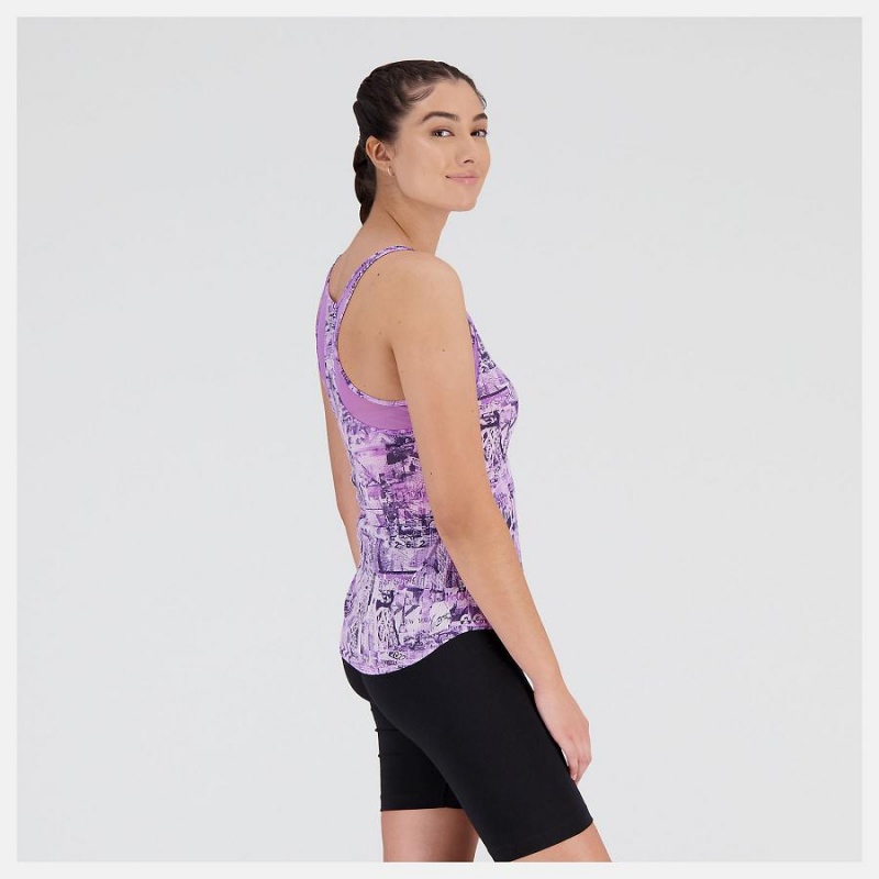 Tops New Balance NYC Marathon Printed Impact Run Tank Mujer Moradas | EC 2218AP