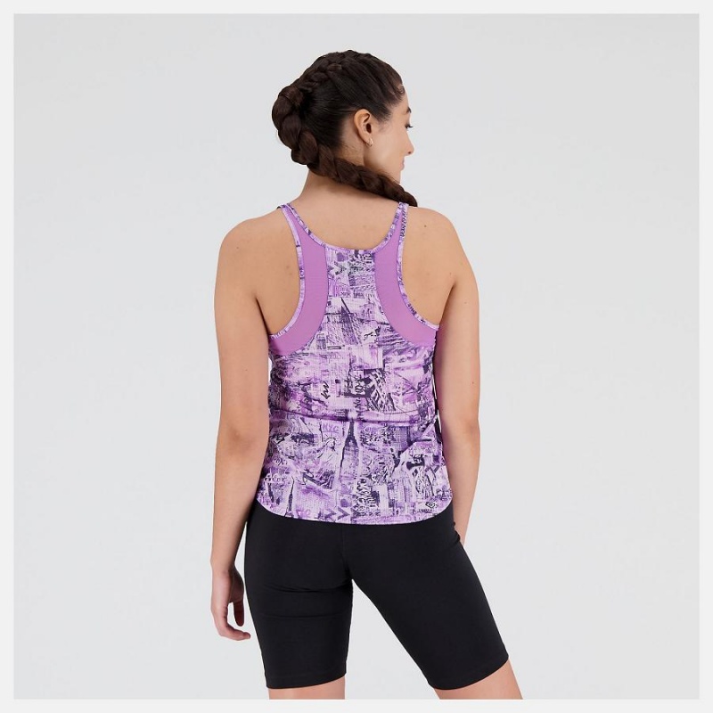Tops New Balance NYC Marathon Printed Impact Run Tank Mujer Moradas | EC 2218AP