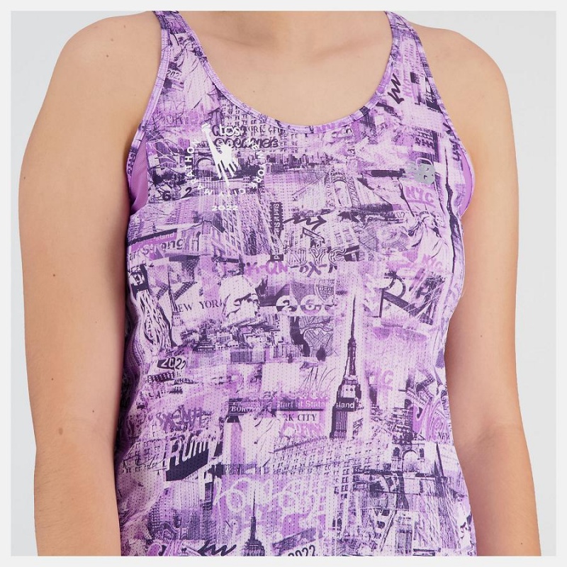 Tops New Balance NYC Marathon Printed Impact Run Tank Mujer Moradas | EC 2218AP