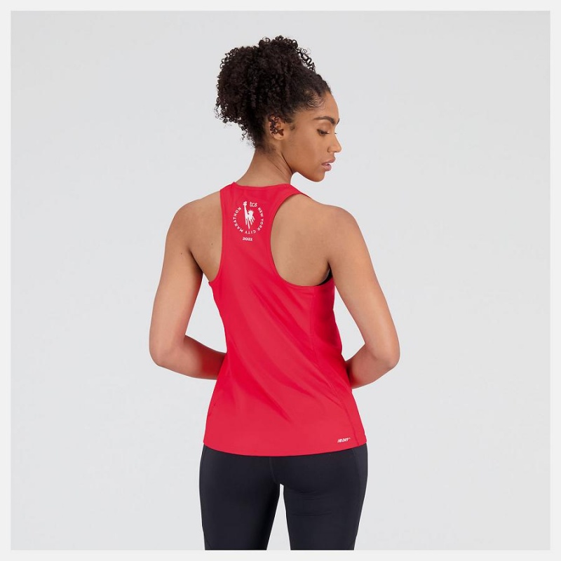 Tops New Balance NYC Marathon Printed Singlet Mujer Rojas | EC 2219SO