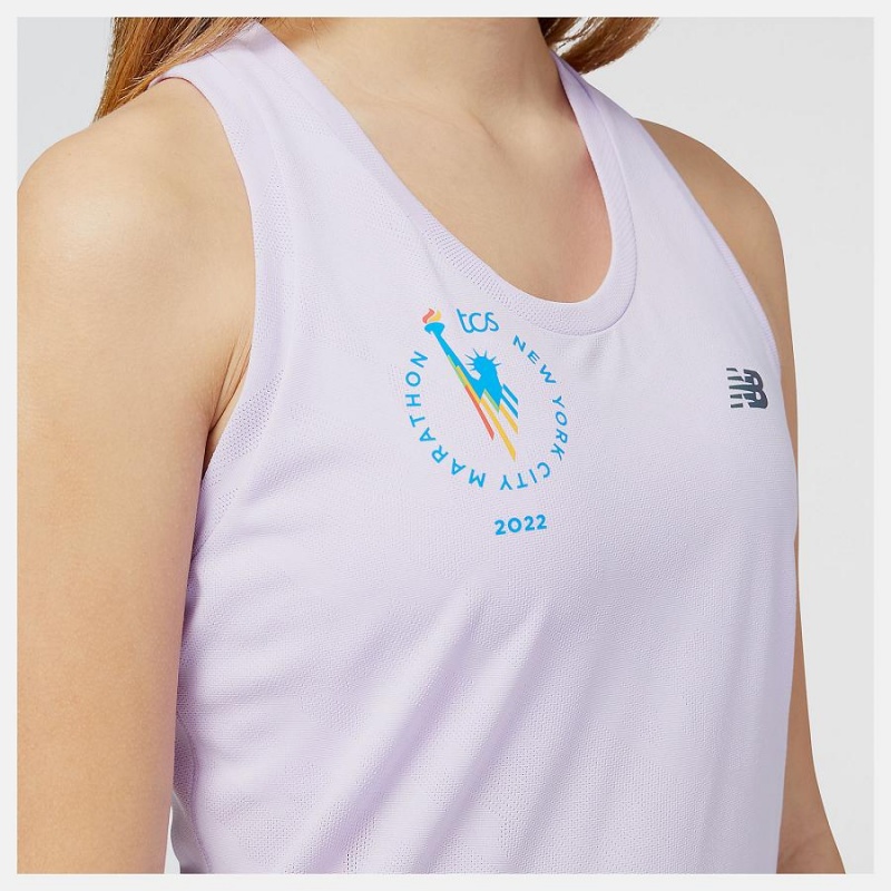 Tops New Balance NYC Marathon Q Speed Jacquard Tank Mujer Rosas | EC 2222GL