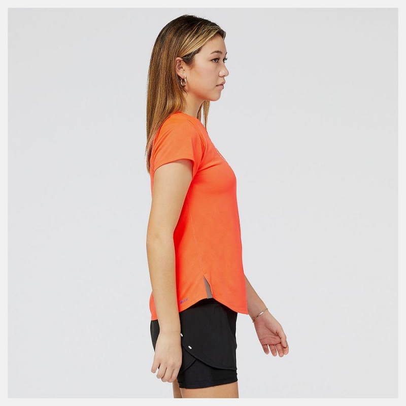 Tops New Balance NYC Marathon Q Speed Jacquard Sleeve Mujer Naranjas | EC 2221FM