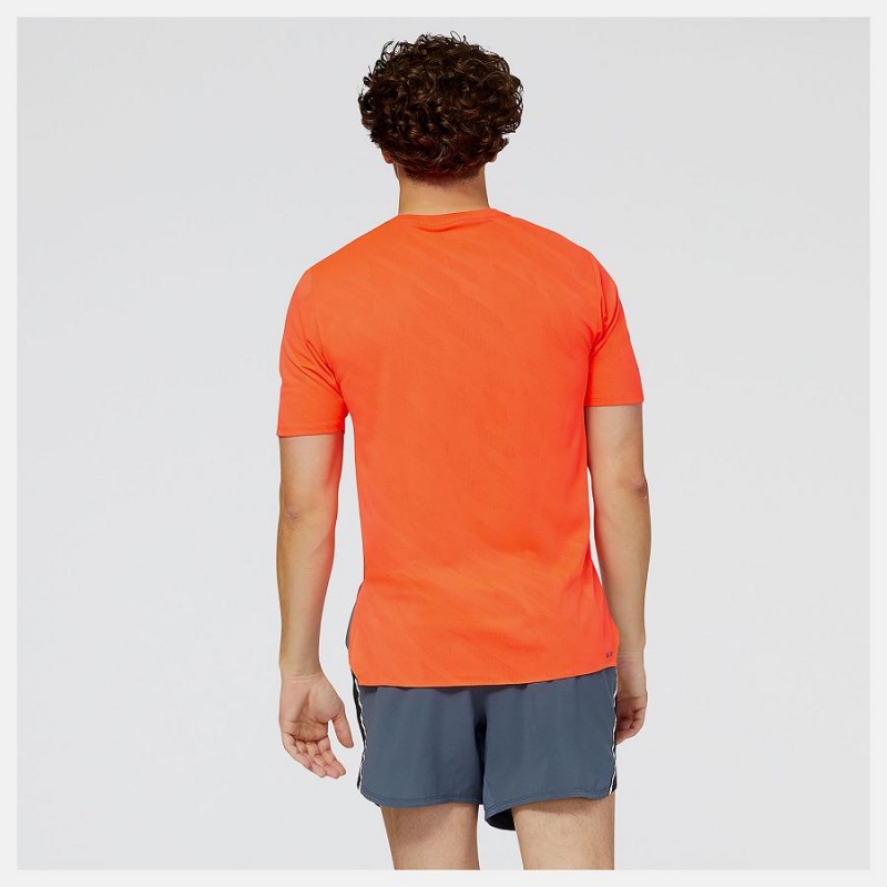 Tops New Balance NYC Marathon Q Speed Jacquard Sleeve Hombre Naranjas | EC 1551ZG