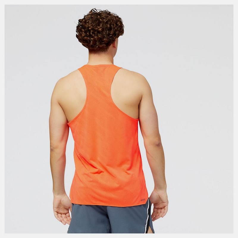 Tops New Balance NYC Marathon Q Speed Jacquard Singlet Hombre Naranjas | EC 1550LH