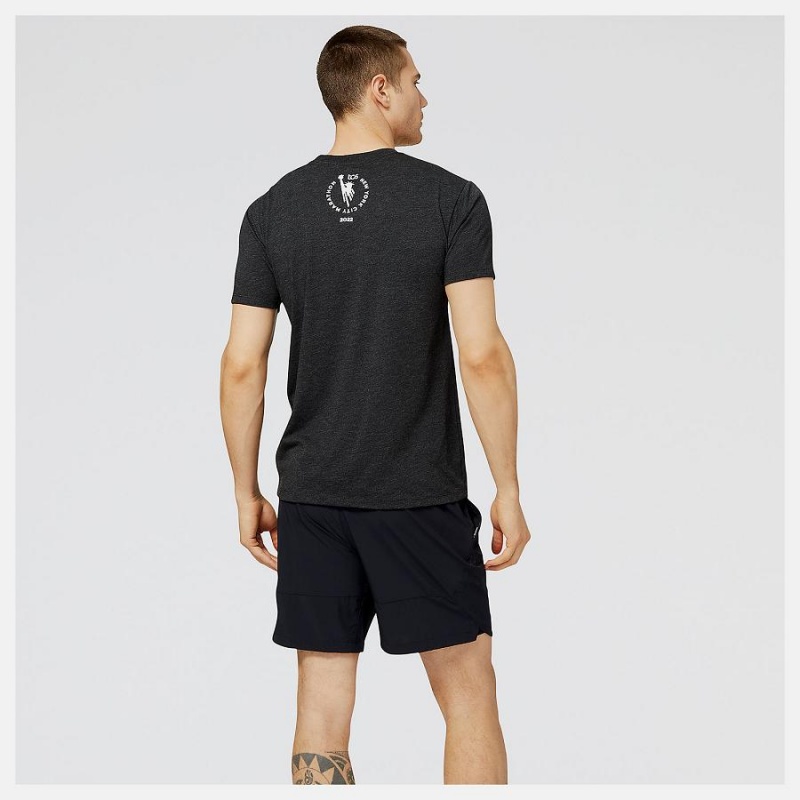 Tops New Balance NYC Marathon Running Man Estampadas Hombre Negras | EC 1552XF