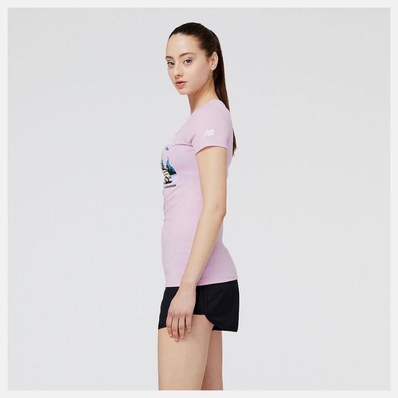 Tops New Balance NYC Marathon Taxi Estampadas Mujer Rosas | EC 2226LH