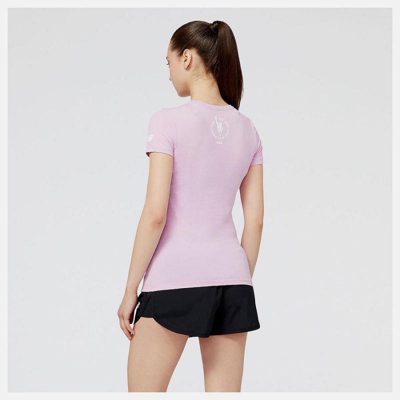 Tops New Balance NYC Marathon Taxi Estampadas Mujer Rosas | EC 2226LH