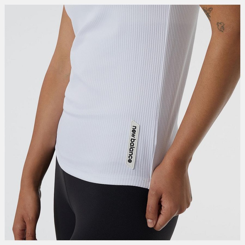 Tops New Balance Perfect Rib Mujer Blancas | EC 2228XF