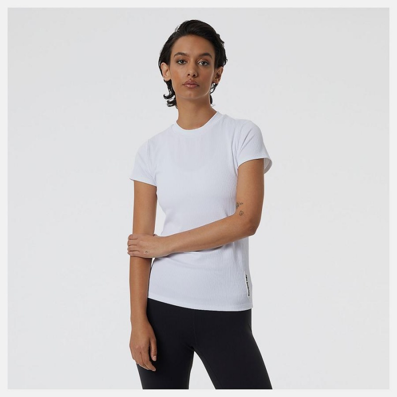 Tops New Balance Perfect Rib Mujer Blancas | EC 2228XF