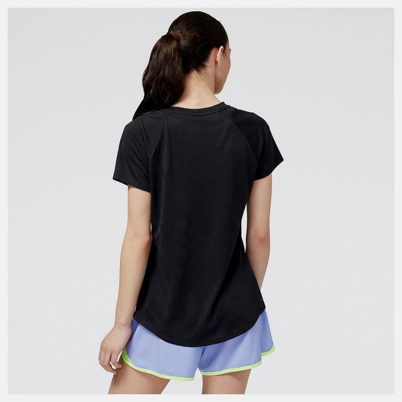 Tops New Balance Q Speed Jacquard Sleeve Mujer Negras | EC 2231BC