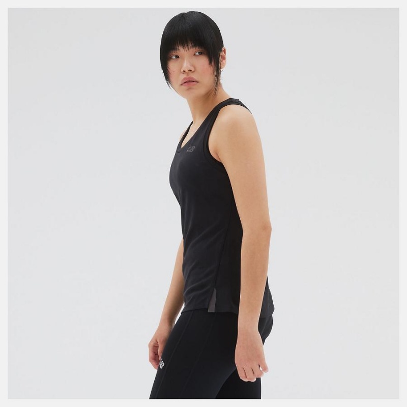 Tops New Balance Q Speed Jacquard Tank Mujer Negras | EC 2233MA