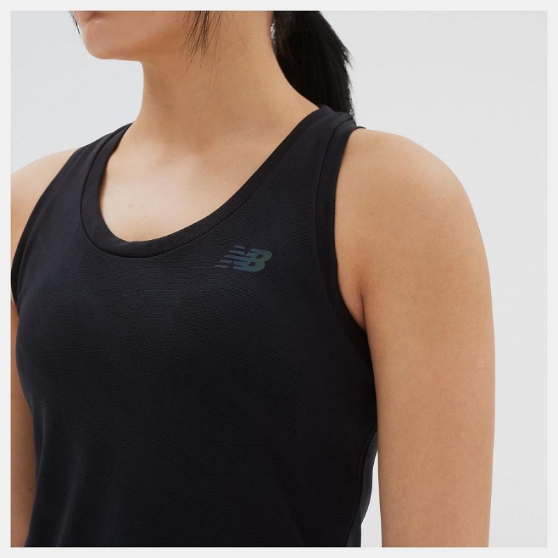 Tops New Balance Q Speed Jacquard Tank Mujer Negras | EC 2233MA