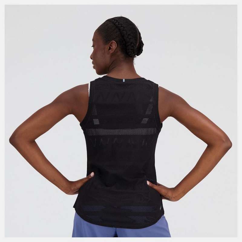Tops New Balance Q Speed Jacquard Tank Mujer Negras | EC 2232NB
