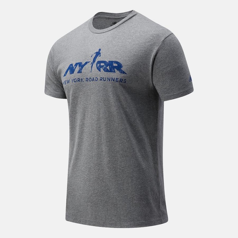 Tops New Balance RFL Distressed Estampadas Sleeve Hombre Plateadas | EC 1564UT