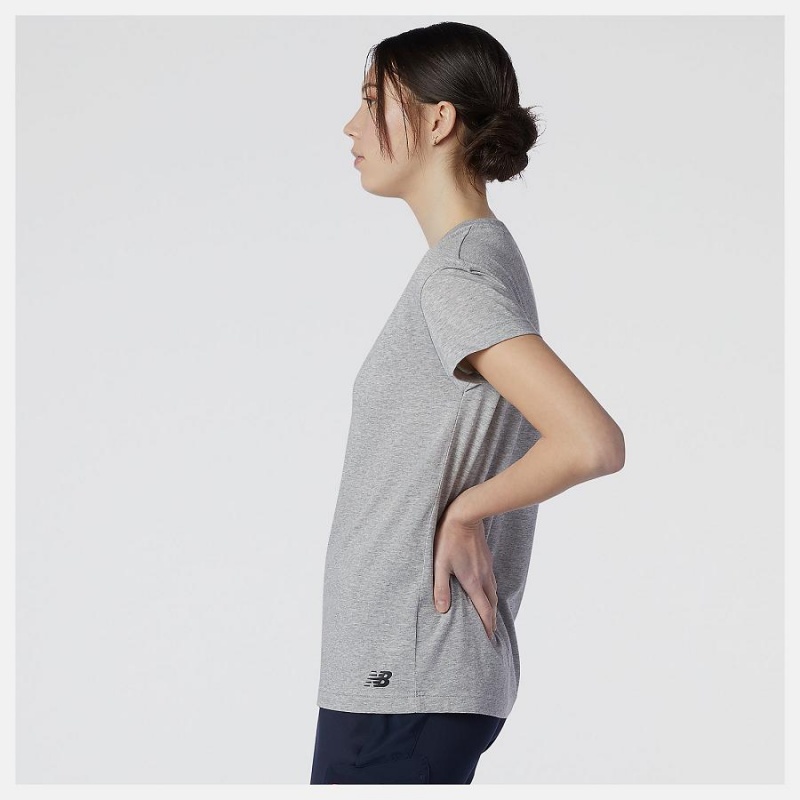 Tops New Balance Relentless Crew Mujer Gris | EC 2234QZ