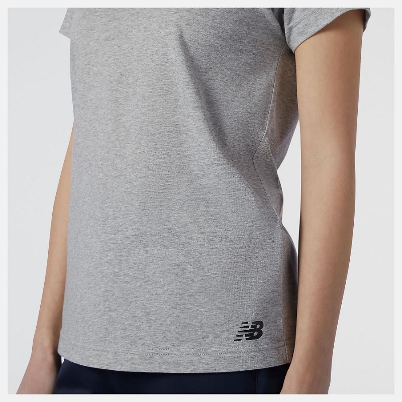 Tops New Balance Relentless Crew Mujer Gris | EC 2234QZ