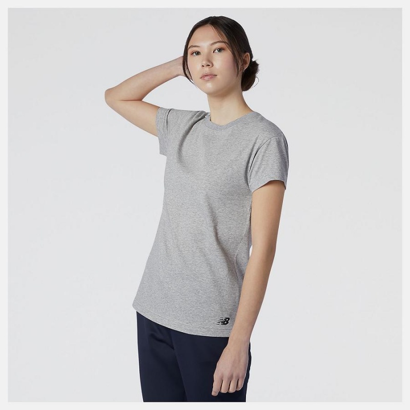 Tops New Balance Relentless Crew Mujer Gris | EC 2234QZ