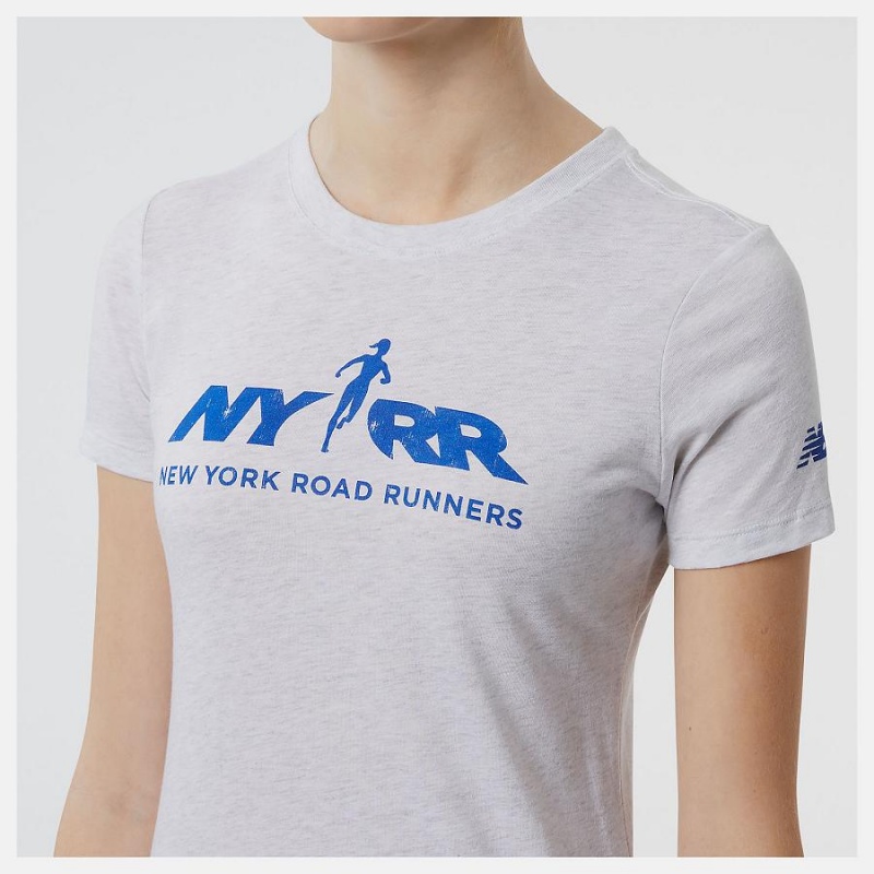 Tops New Balance Run For Life Estampadas Sleeve Mujer Blancas | EC 2240UT