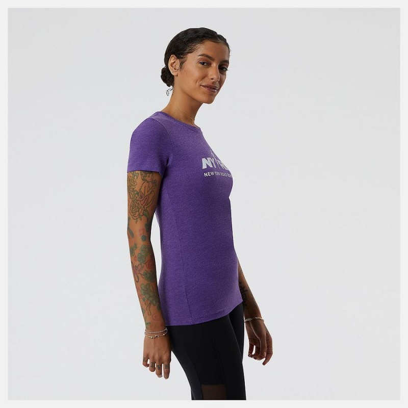 Tops New Balance Run For Life Estampadas Sleeve Mujer Moradas | EC 2239YU