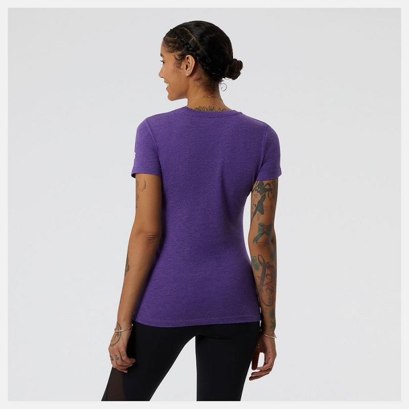 Tops New Balance Run For Life Estampadas Sleeve Mujer Moradas | EC 2239YU