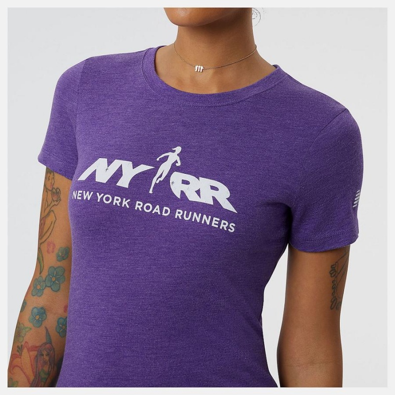 Tops New Balance Run For Life Estampadas Sleeve Mujer Moradas | EC 2239YU