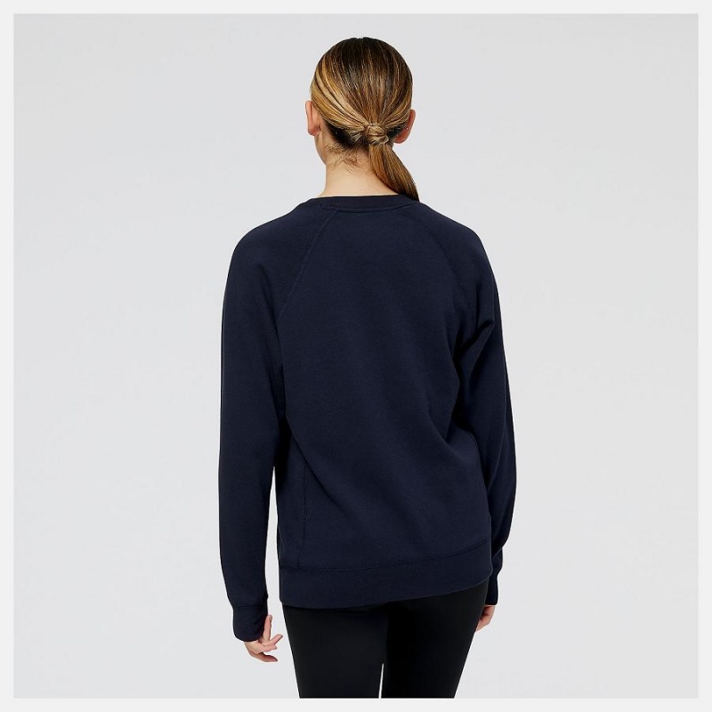 Tops New Balance Run For Life Estampadas Crew Sweatshirt Mujer Azul Marino | EC 2238TV