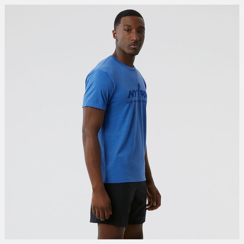 Tops New Balance Run For Life Estampadas Sleeve Hombre Azules | EC 1569SO