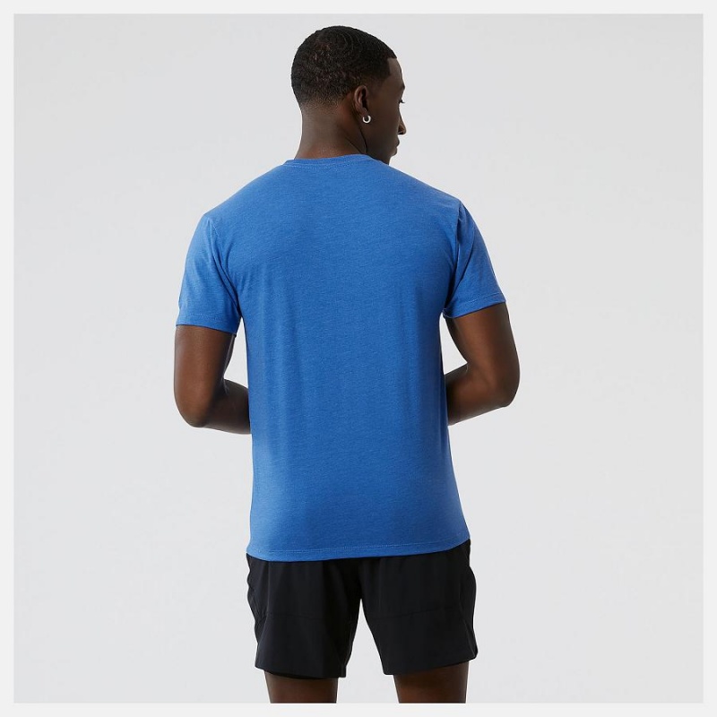 Tops New Balance Run For Life Estampadas Sleeve Hombre Azules | EC 1569SO