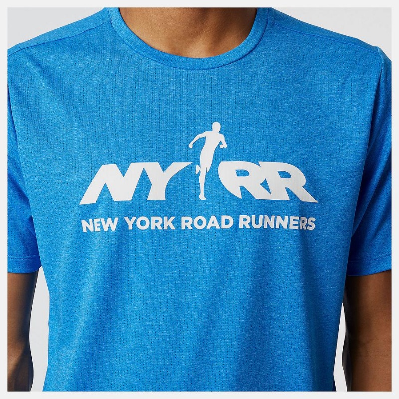 Tops New Balance Run For Life Estampadas Impact Run Sleeve Hombre Azules | EC 1568AP