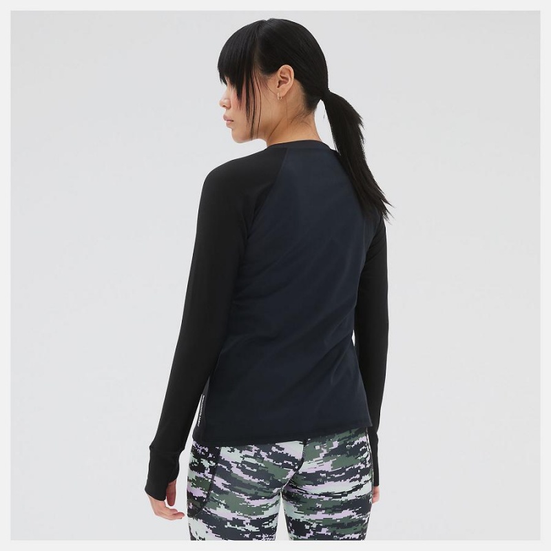 Tops New Balance Shape Shield Long Sleeve Mujer Negras | EC 2244AP
