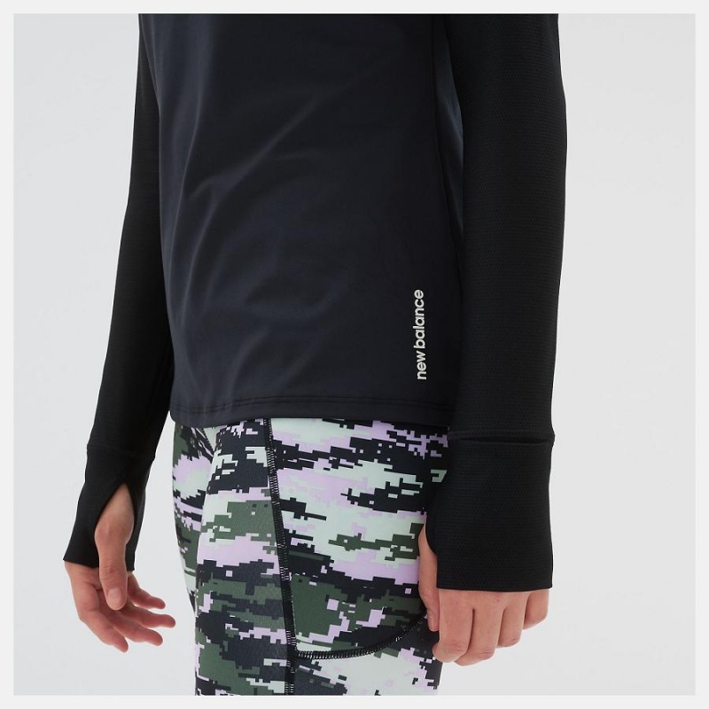 Tops New Balance Shape Shield Long Sleeve Mujer Negras | EC 2244AP