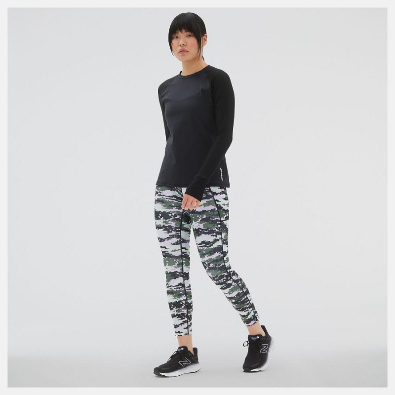 Tops New Balance Shape Shield Long Sleeve Mujer Negras | EC 2244AP