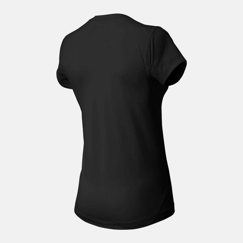 Tops New Balance Short Sleeve Baselayer Mujer Negras | EC 2245SO