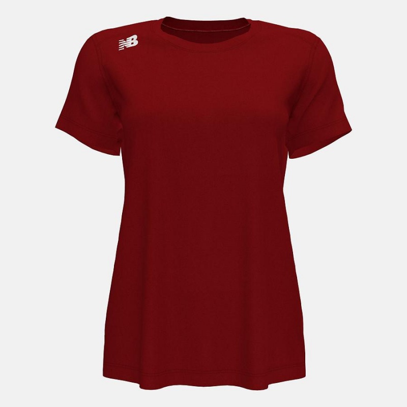 Tops New Balance Short Sleeve Tech(Boston College) Mujer Rojas | EC 2248GL