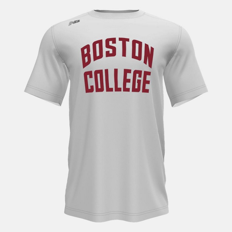 Tops New Balance Short Sleeve Tech(Boston College) Hombre Blancas | EC 1577ZG