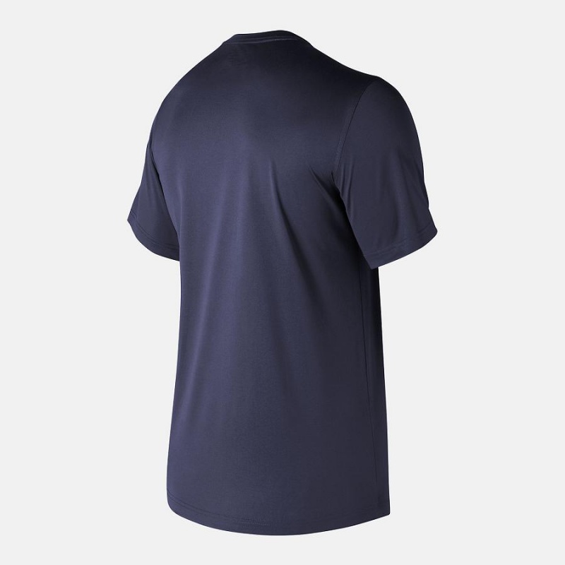 Tops New Balance Short Sleeve Tech Hombre Azules | EC 1574JJ