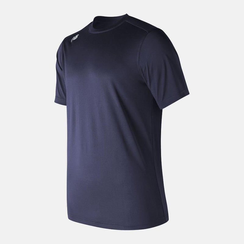 Tops New Balance Short Sleeve Tech Hombre Azules | EC 1574JJ