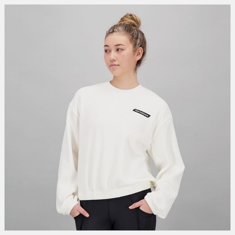 Tops New Balance Springloft Pullover Mujer Blancas | EC 2250JJ