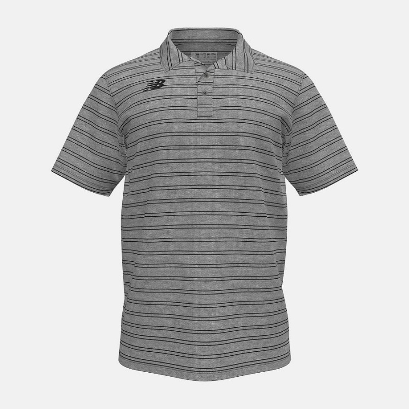 Tops New Balance Stripe Polo(Boston College) Hombre Plateadas | EC 1578XF