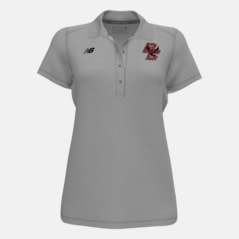 Tops New Balance Tech Polo(Boston College) Mujer Plateadas | EC 2251KI
