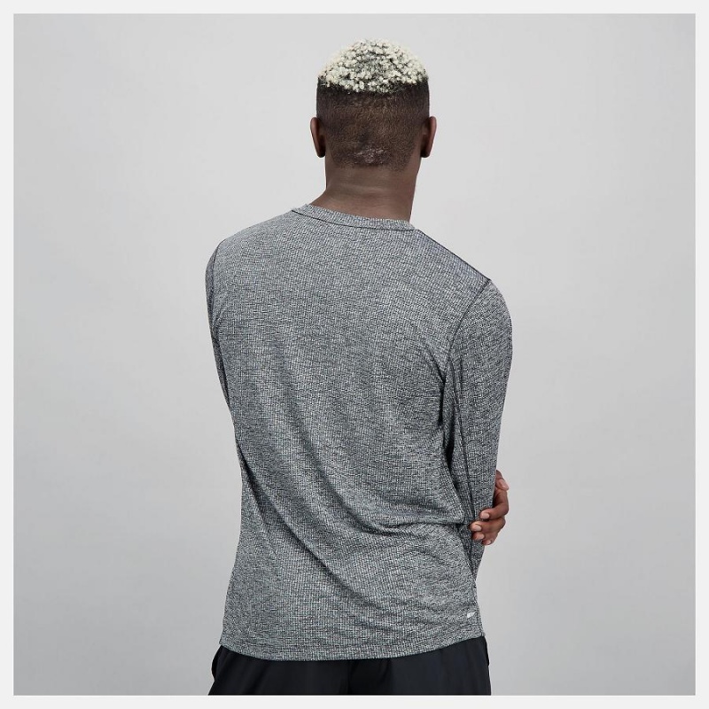 Tops New Balance Tenacity Long Sleeve Hombre Plateadas | EC 1582NB