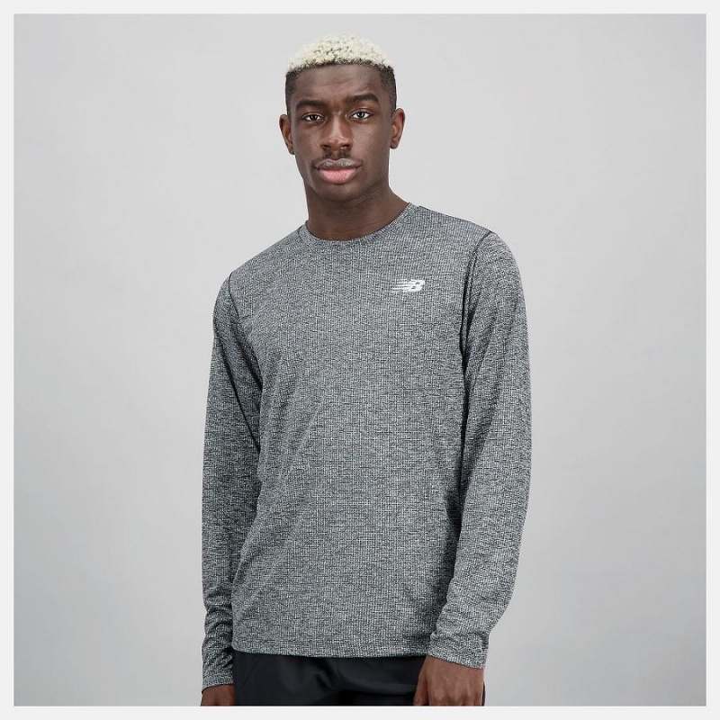 Tops New Balance Tenacity Long Sleeve Hombre Plateadas | EC 1582NB