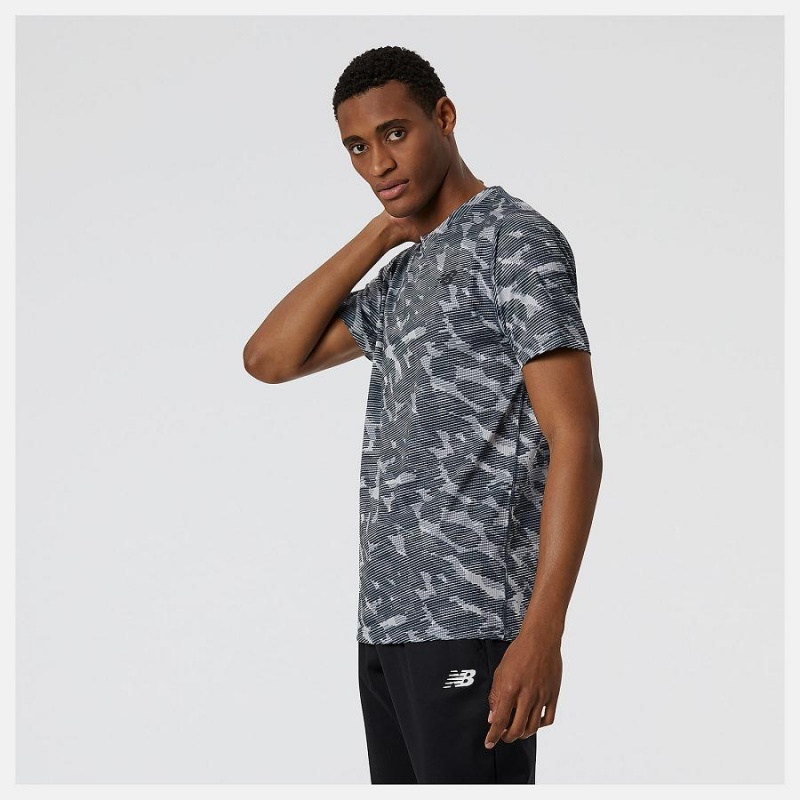 Tops New Balance Tenacity Printed Hombre Plateadas | EC 1583MA