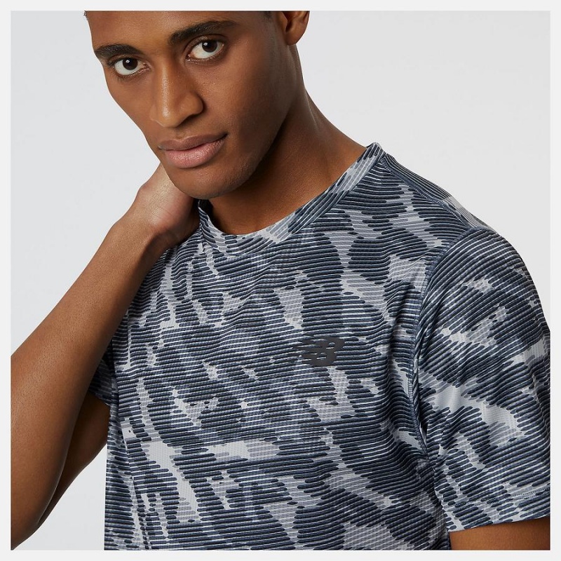 Tops New Balance Tenacity Printed Hombre Plateadas | EC 1583MA