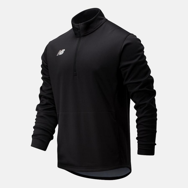 Tops New Balance Thermal Half Zip Hombre Negras | EC 1584QZ