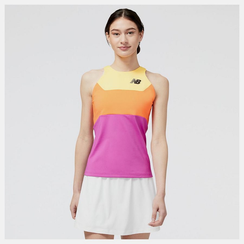 Tops New Balance Tournament Racerfront Tank Mujer Multicolor | EC 2252LH