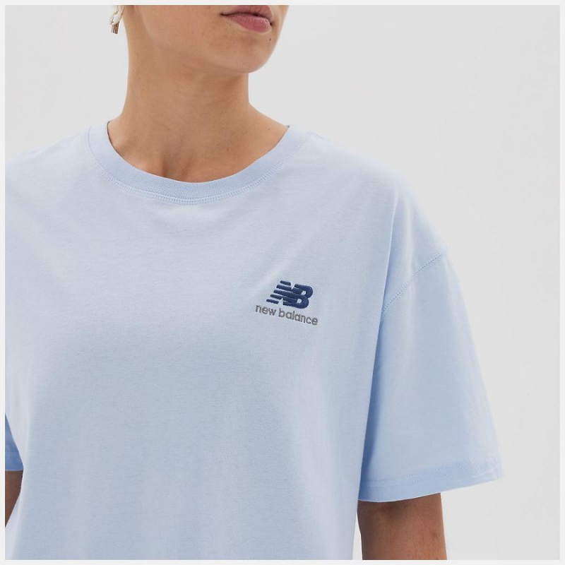 Tops New Balance Uni-ssentials Cotton T-Shirt Hombre Azules | EC 1587RW
