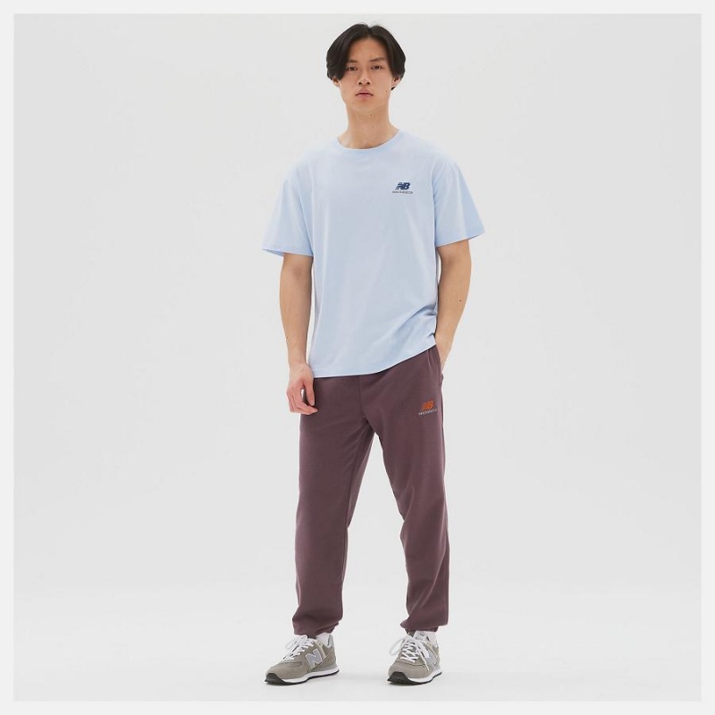 Tops New Balance Uni-ssentials Cotton T-Shirt Hombre Azules | EC 1587RW